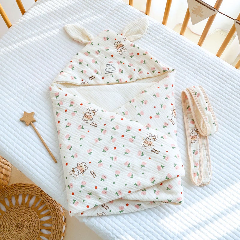 Cotton Gauze Cushion Cotton Newborn Baby Package Baby Supplies Bath Towel Hooded Newborn Package - Image 1